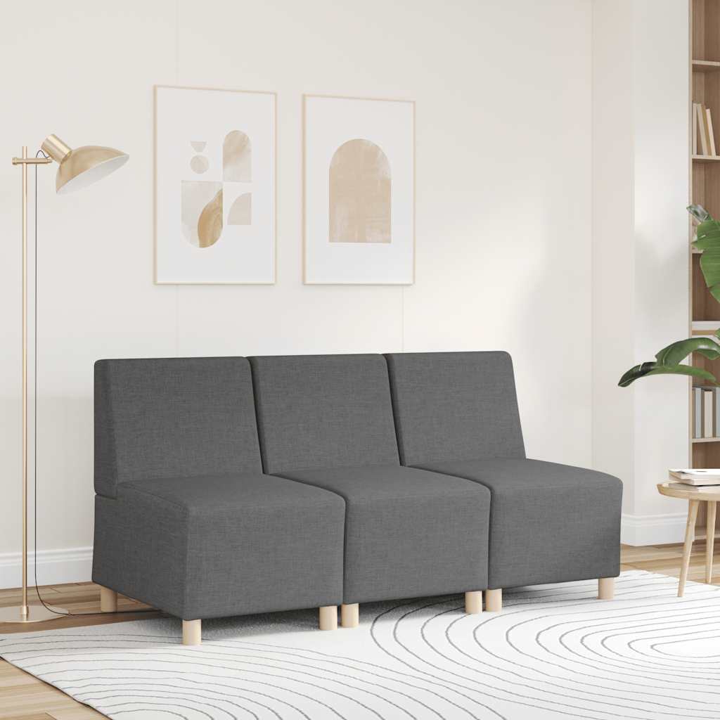 Divano componibile senza braccioli grigio scuro 55 cm in tessuto | homemem39