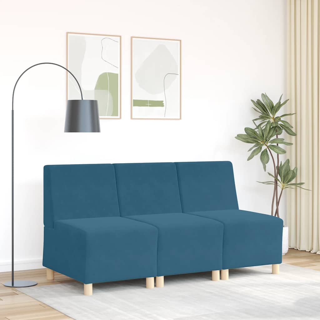 Divano Sedia senza Braccioli Blu 55 cm Velluto - homemem39