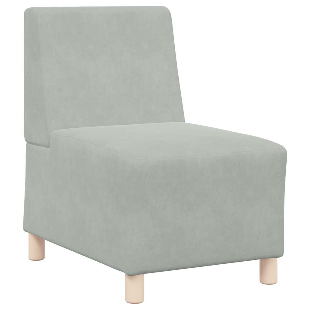 Divano Sedia senza Braccioli Grigio Chiaro 55 cm Velluto - homemem39