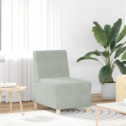 Divano Sedia senza Braccioli Grigio Chiaro 55 cm Velluto - homemem39