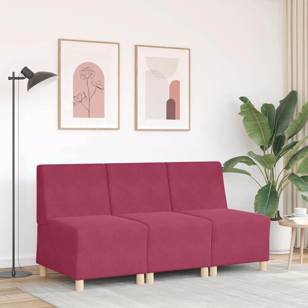 Divano Sedia senza Braccioli Rosso Vino 55 cm Velluto - homemem39