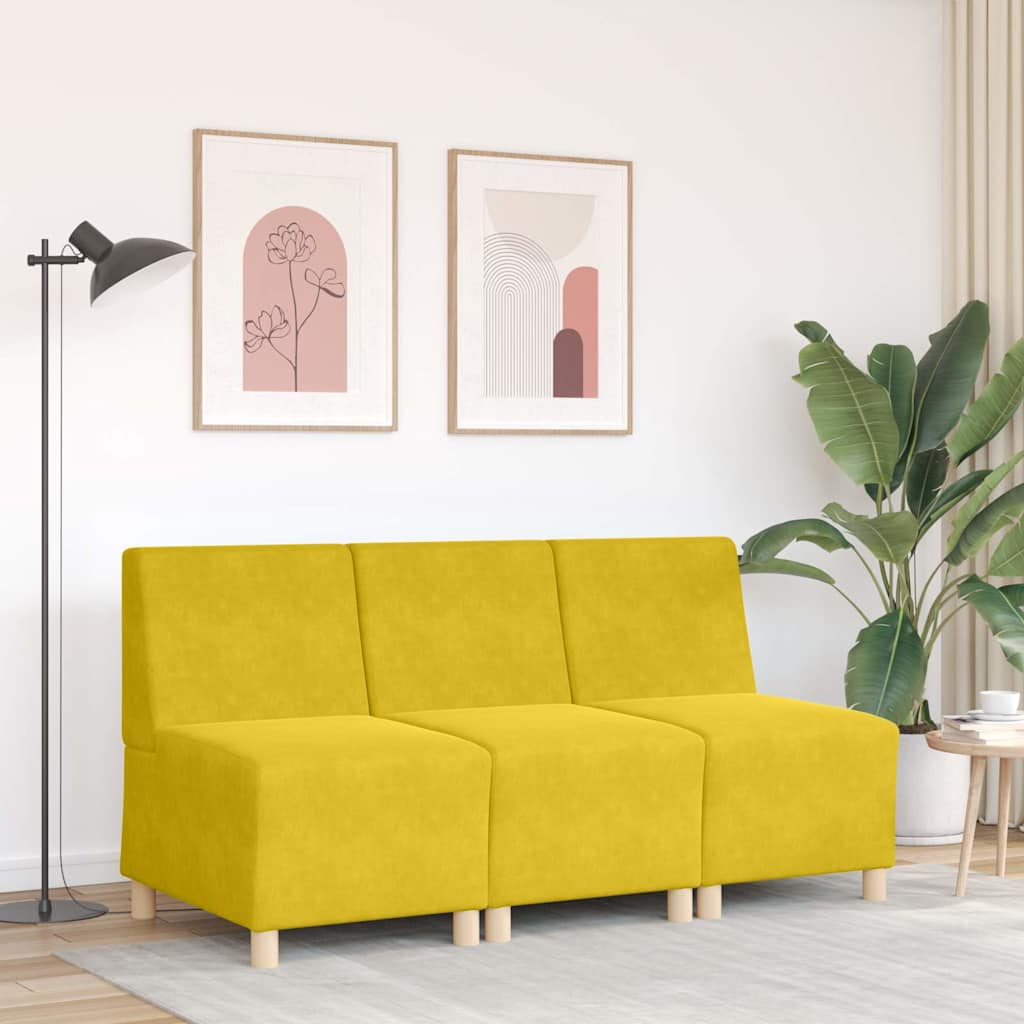 Divano Sedia senza Braccioli Giallo 55 cm Velluto - homemem39