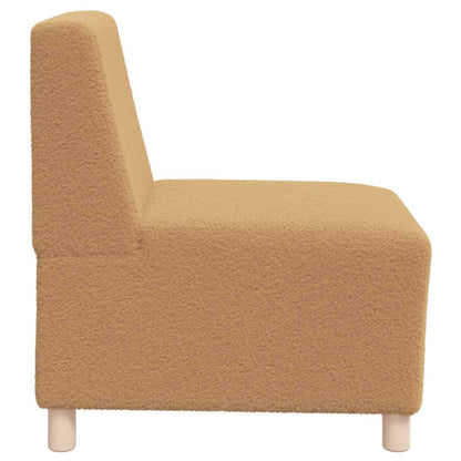 Divano Sedia senza Braccioli Beige 55 cm Tessuto Riccio Simile alla Lana - homemem39