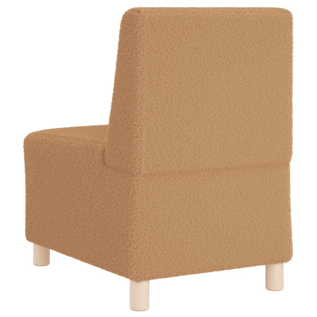 Divano Sedia senza Braccioli Beige 55 cm Tessuto Riccio Simile alla Lana - homemem39