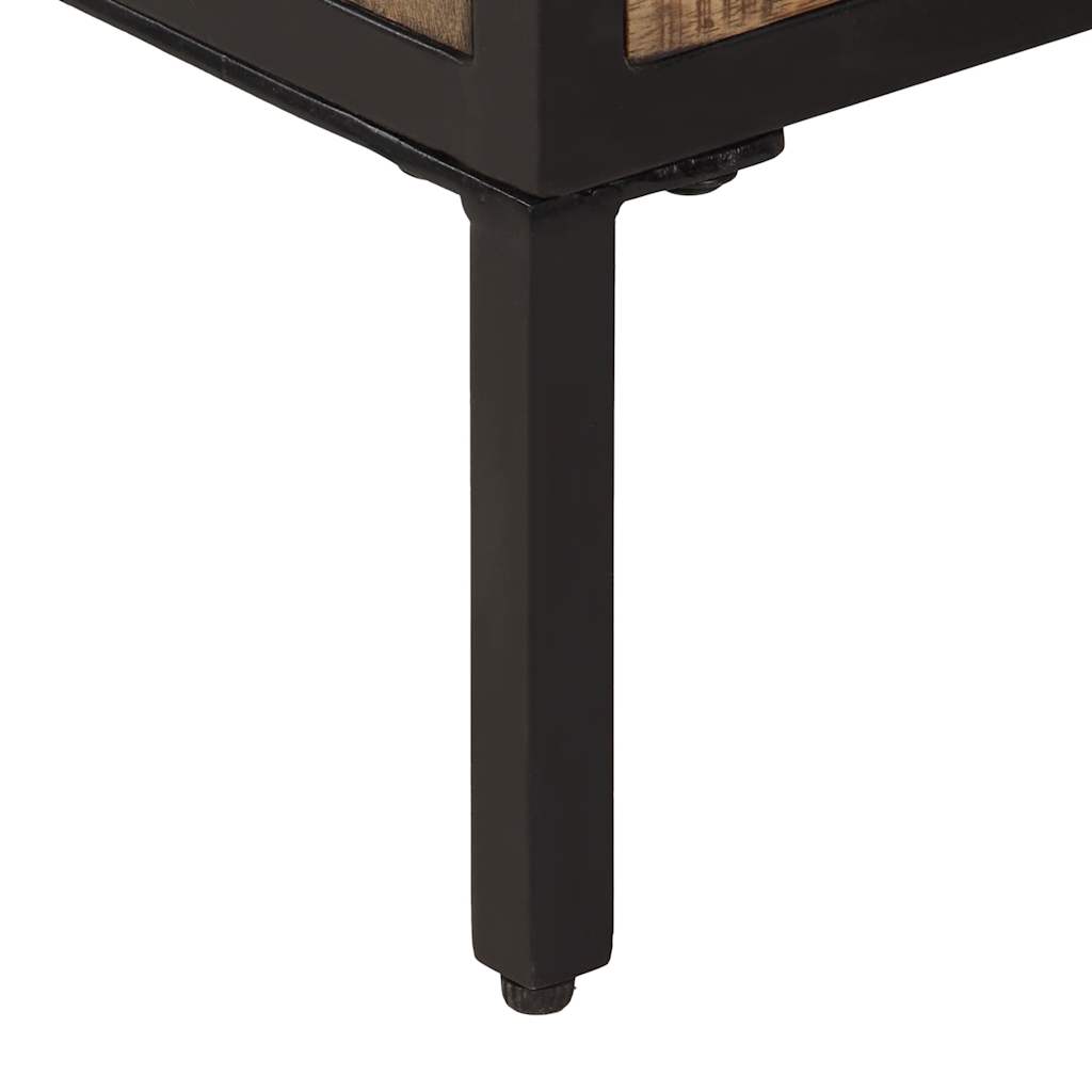 Credenze 2 pz 70x35x70 cm in Legno Massello di Mango Grezzo