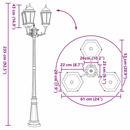 Luce da Giardino Bianco 235 cm Alluminio