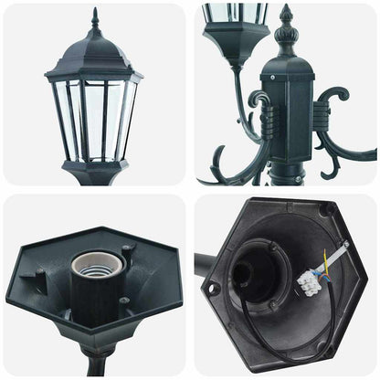 Posto Luce da Giardino Verde scuro Alluminio e Vetro