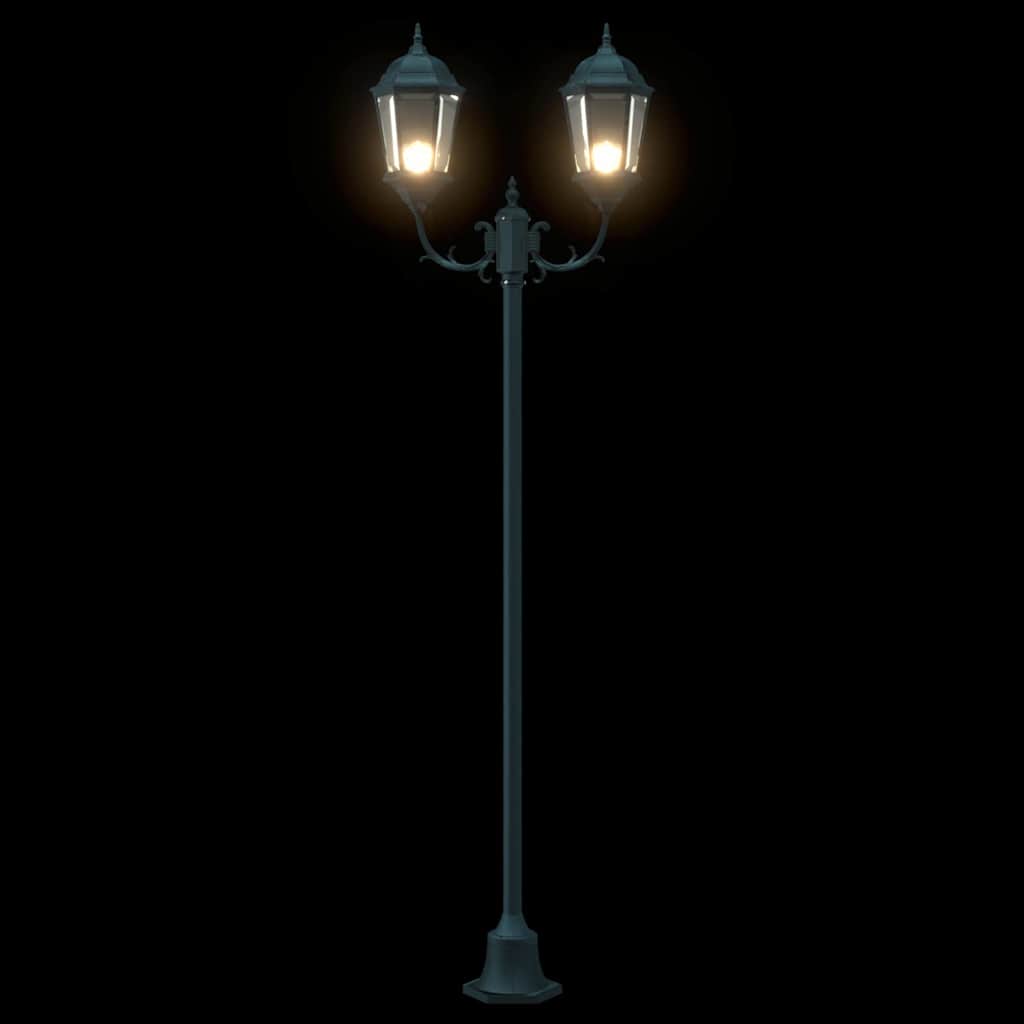 Posto Luce da Giardino Verde Scuro Alluminio e Vetro