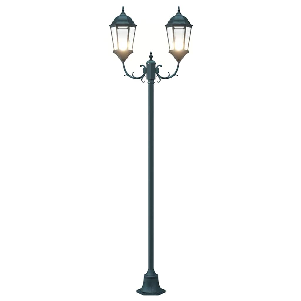 Posto Luce da Giardino Verde Scuro Alluminio e Vetro