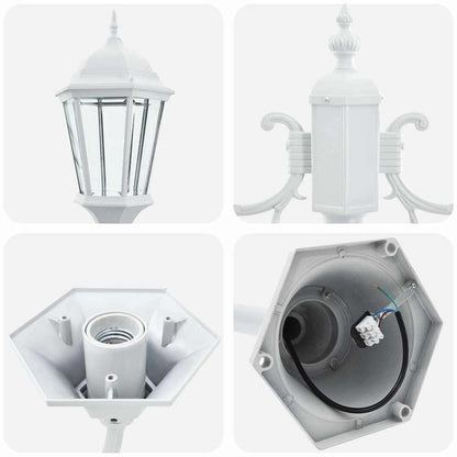 Posto Luce da Giardino Bianco Alluminio e Vetro