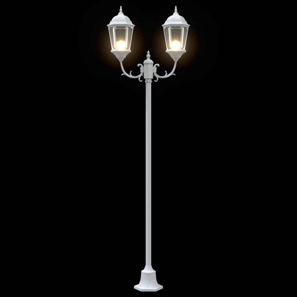 Posto Luce da Giardino Bianco Alluminio e Vetro