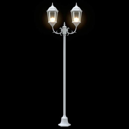 Posto Luce da Giardino Bianco Alluminio e Vetro