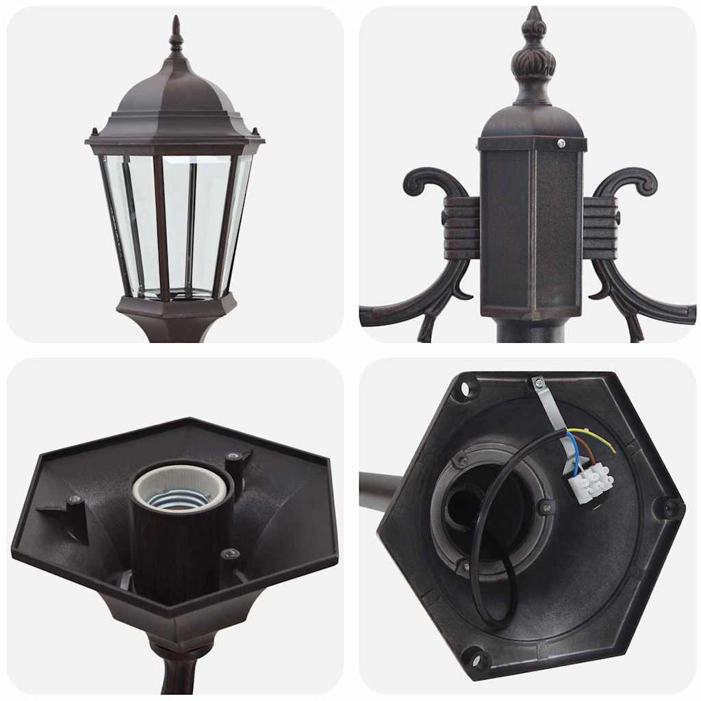 Posto Luce da Giardino Bronzo Alluminio e Vetro