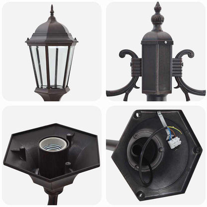 Posto Luce da Giardino Bronzo Alluminio e Vetro