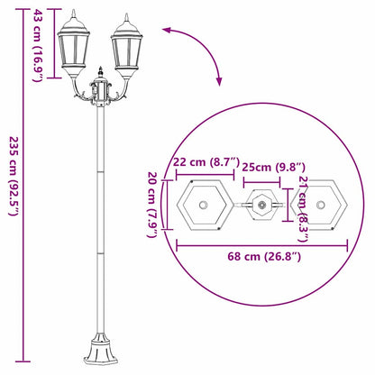 Posto Luce da Giardino Bronzo Alluminio e Vetro