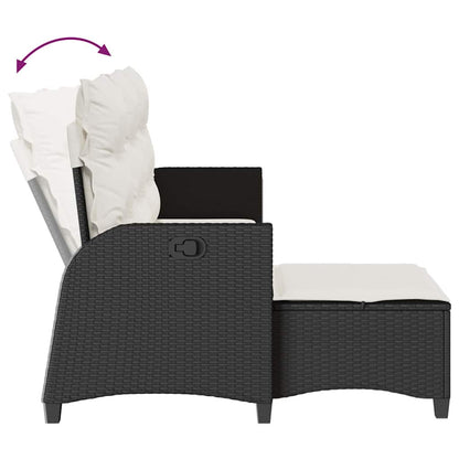 Set Divani da Giardino 3 pz con Cuscini Forma L Polyrattan Nero | homemem39