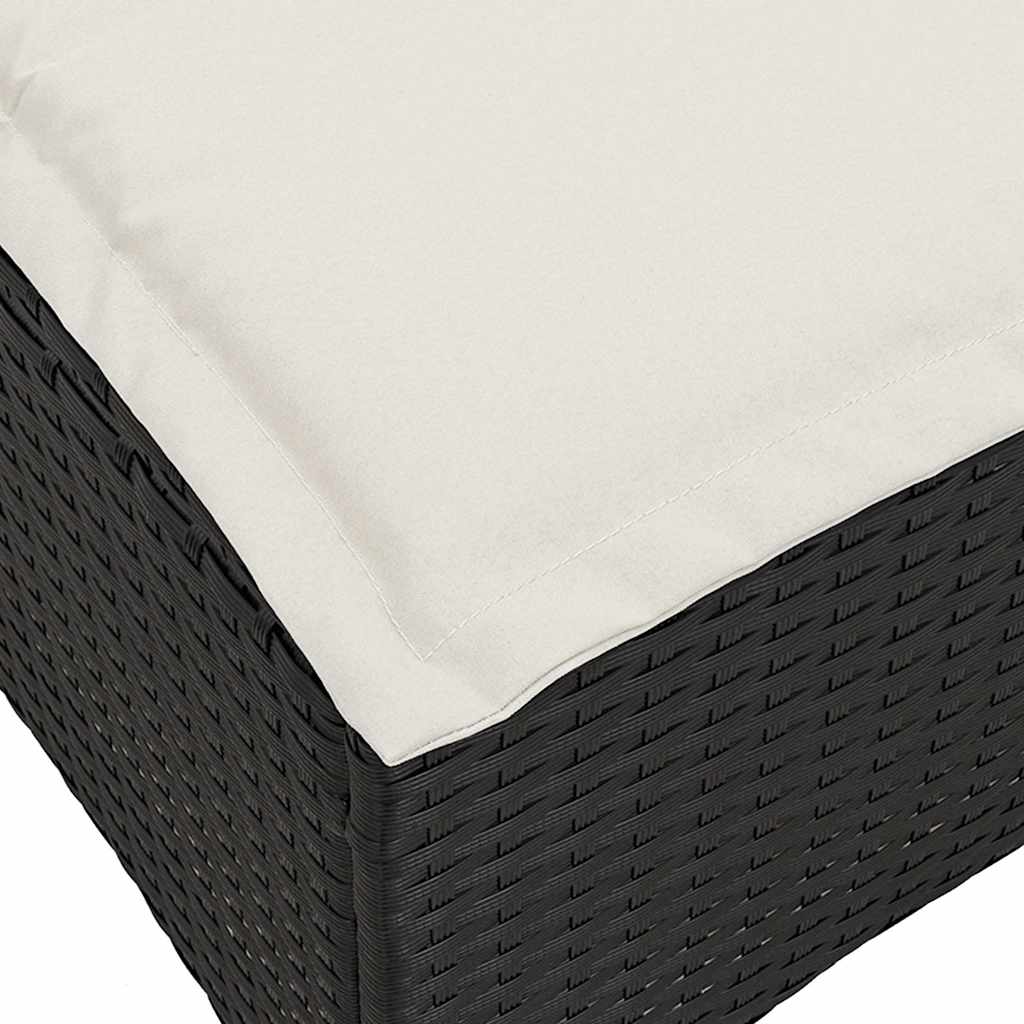 Set Divani da Giardino 3 pz con Cuscini Forma L Polyrattan Nero | homemem39