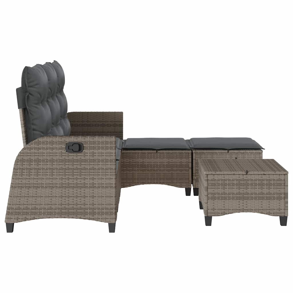 Set Divani da Giardino 3 pz con Cuscini a L Grigio Polyrattan | homemem39