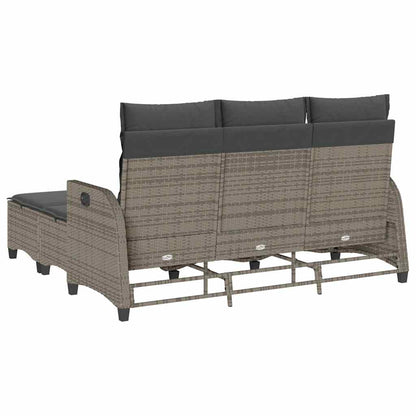 Set Divani da Giardino 3 pz con Cuscini a L Grigio Polyrattan | homemem39