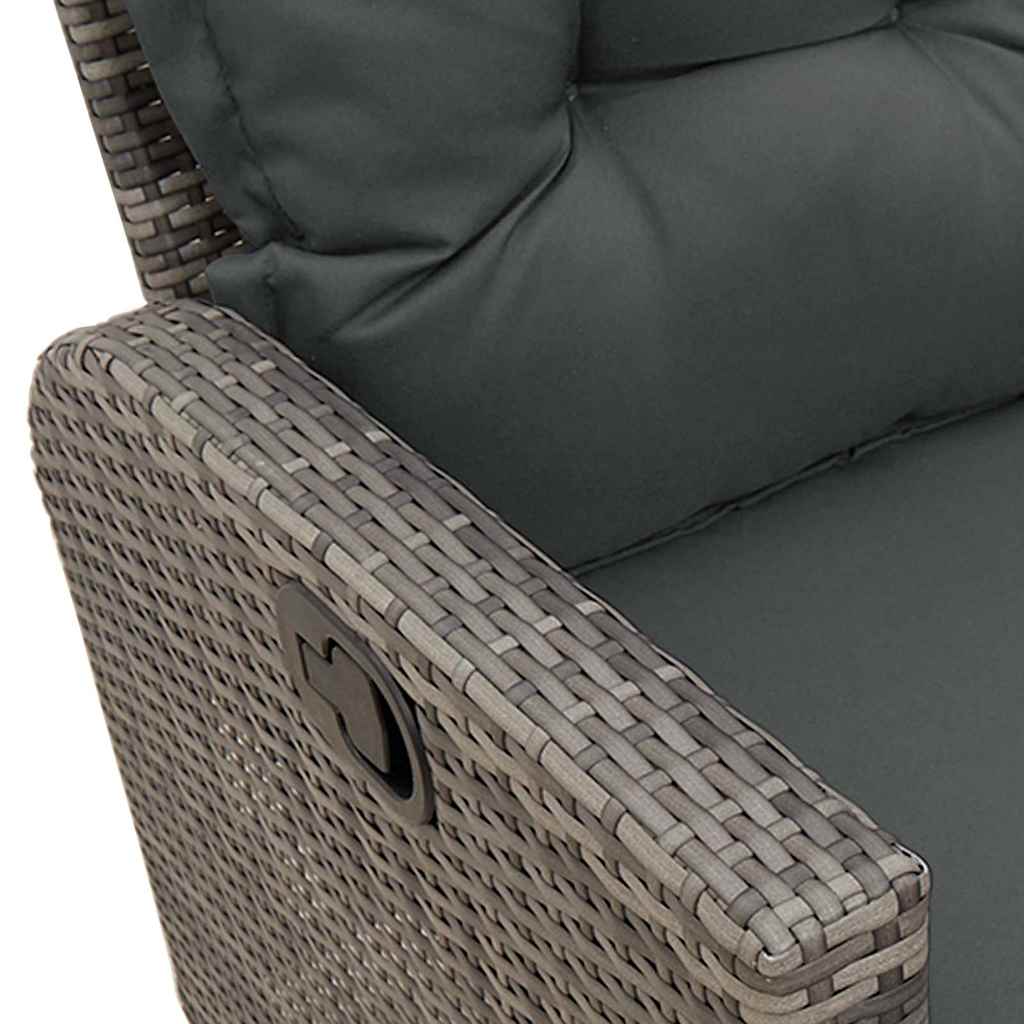 Set Divani da Giardino 3 pz con Cuscini a L Grigio Polyrattan | homemem39