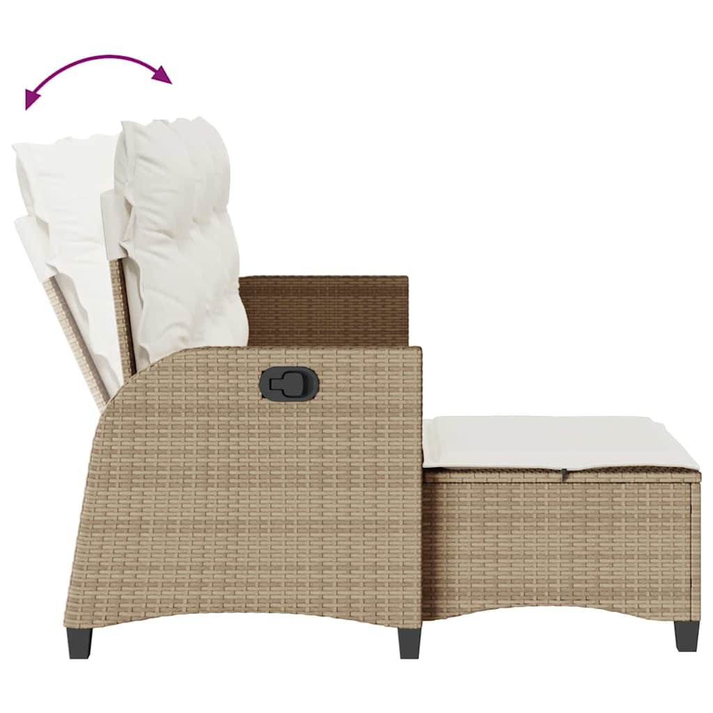 Set Divano da Giardino 3 pz con Cuscini a L Beige in Polyrattan | homemem39