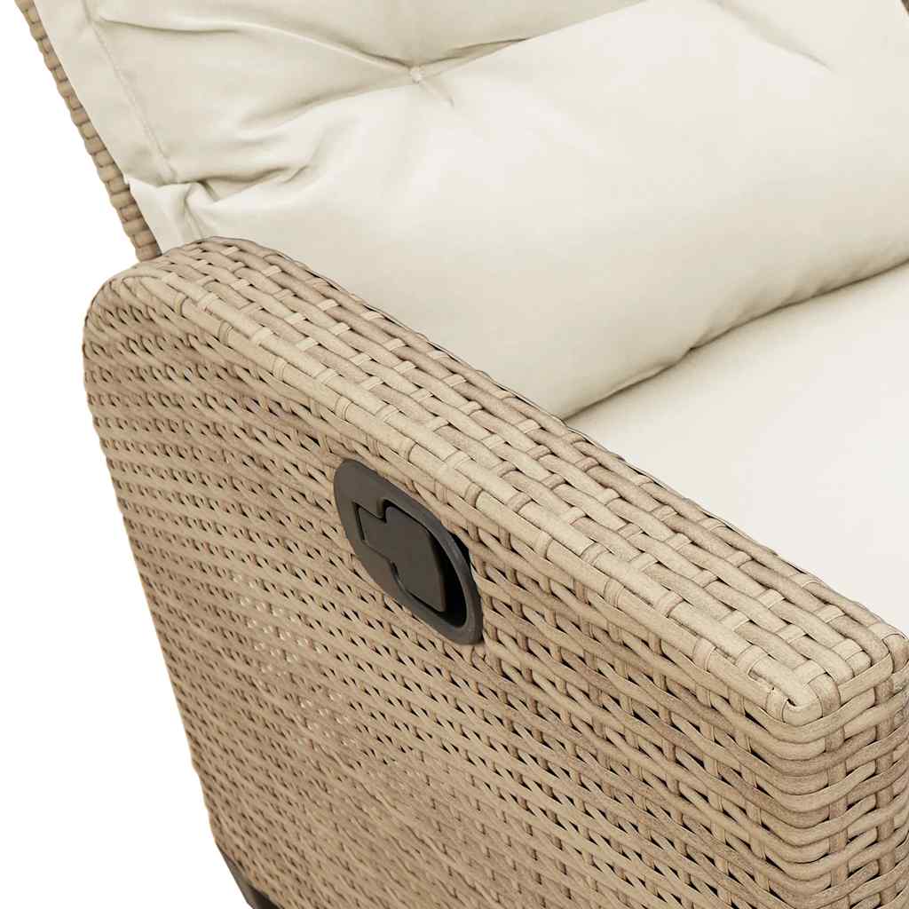 Set Divano da Giardino 3 pz con Cuscini a L Beige in Polyrattan | homemem39