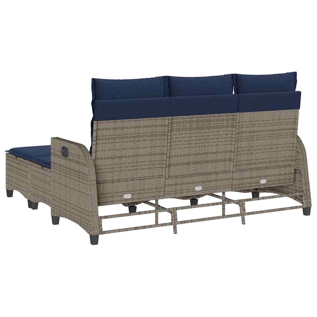 Set Divani da Giardino 3 pz con Cuscini a Forma di L Polyrattan | homemem39