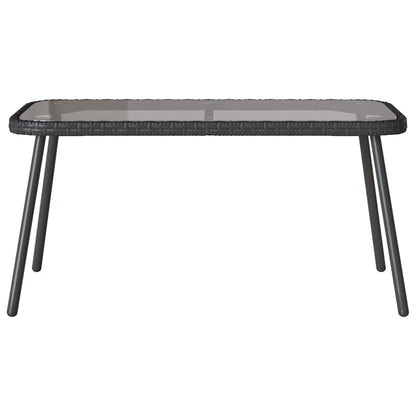 Set da Pranzo per Giardino con cuscino 2 pcs Nero polyrattan | homemem39