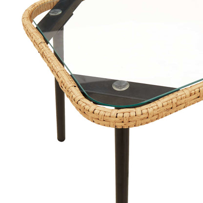Set Divano da Giardino con cuscino 2 pcs Naturale polyrattan