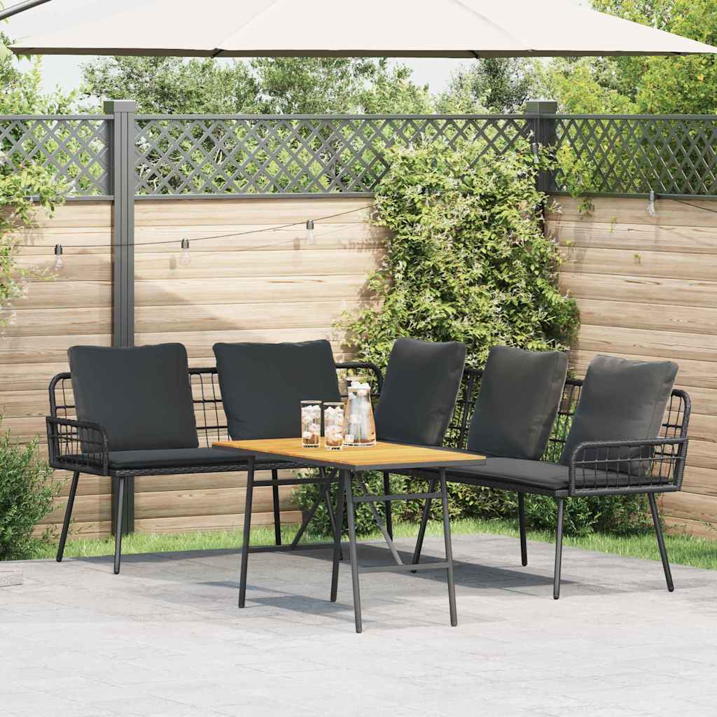 Set Divano da Giardino 2 pcs Nero polyrattan | homemem39