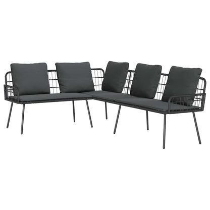 Set Divano da Giardino 2 pcs Nero polyrattan | homemem39