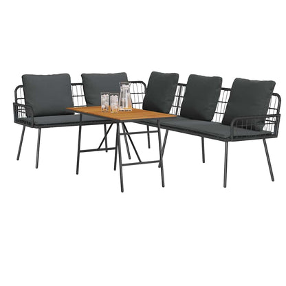 Set Divano da Giardino 2 pcs Nero polyrattan | homemem39