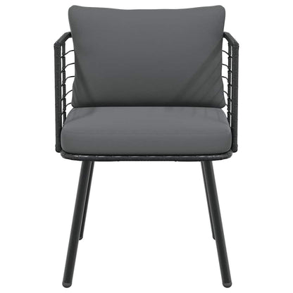 Sedie da Giardino con Cuscini 2 pz Nere in Polyrattan - homemem39