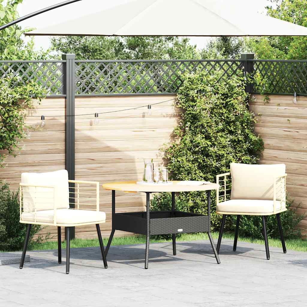 Sedie da Giardino 2pz con Cuscini Naturale in Polyrattan