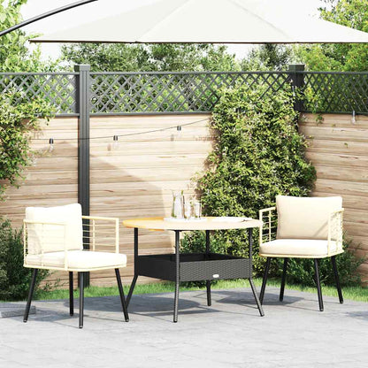 Sedie da Giardino 2pz con Cuscini Naturale in Polyrattan