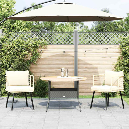 Sedie da Giardino 2pz con Cuscini Naturale in Polyrattan