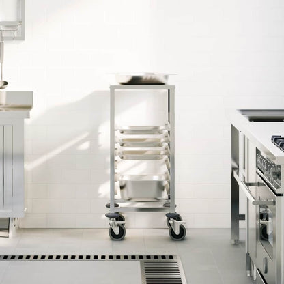 Carrello Portateglie con 6 GN Contenitori 39x55x87 cm - homemem39