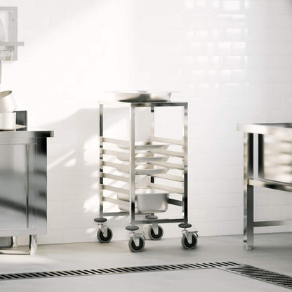 Carrello Portateglie con 6 GN Contenitori 39x55x87 cm - homemem39