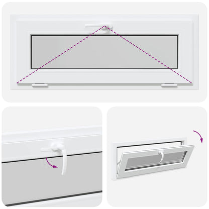 Finestra Seminterrato RISOR 110x40 cm Tilt 2 Vetri Bianco