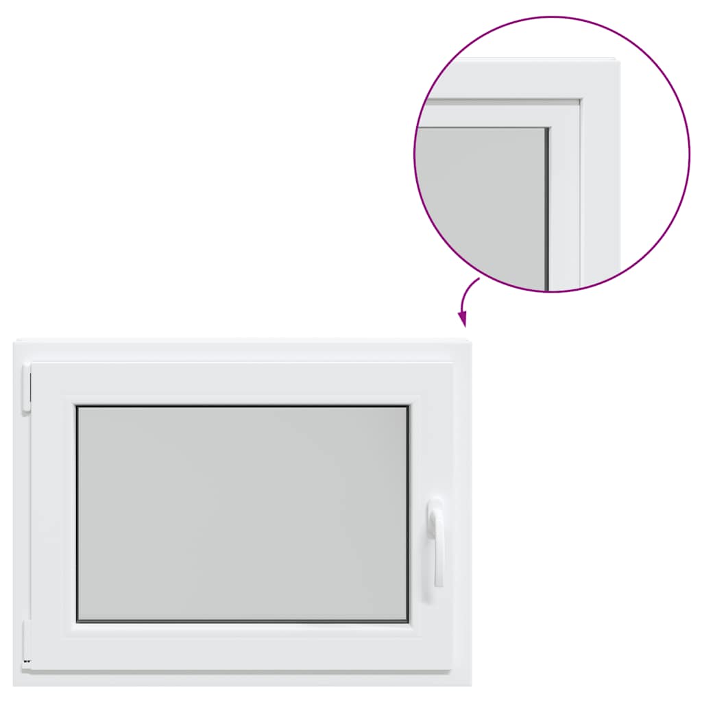 Finestra per cantina "RISOR" 80x60 cm anta ribalta DIN sinistra bianca