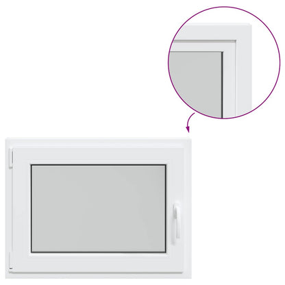 Finestra per cantina "RISOR" 80x60 cm anta ribalta DIN sinistra bianca