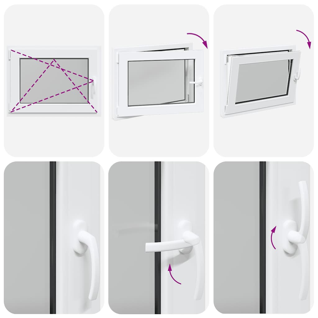 Finestra per cantina "RISOR" 80x60 cm anta ribalta DIN sinistra bianca