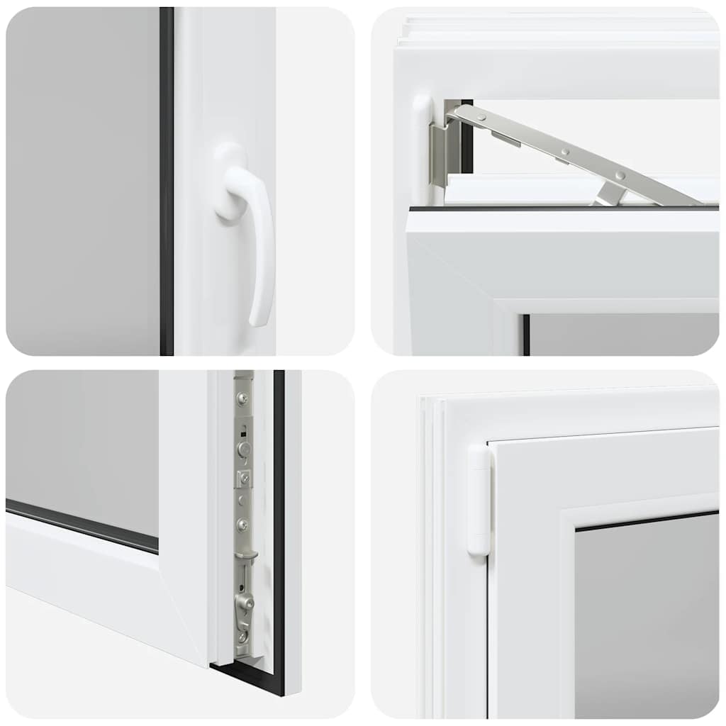 Finestra per cantina "RISOR" 80x60 cm anta ribalta DIN sinistra bianca