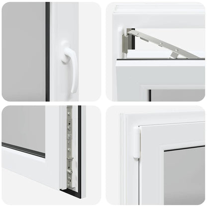 Finestra per cantina "RISOR" 80x60 cm anta ribalta DIN sinistra bianca