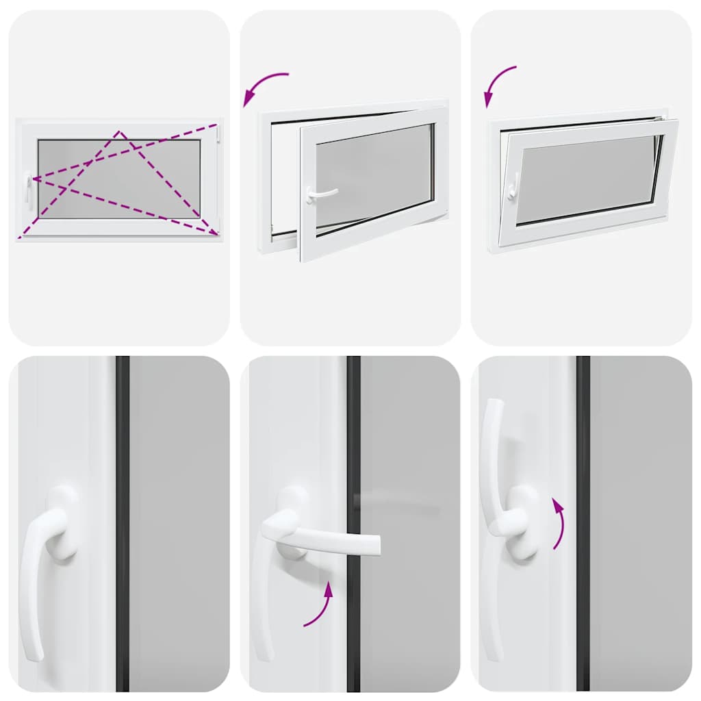 Finestra per cantina "RISOR" 100x60 cm Anta-ribalta DIN Destra Bianca