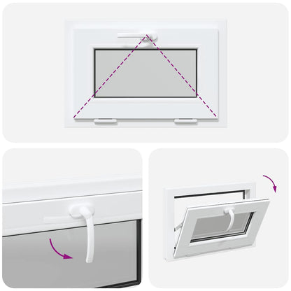 Finestra Seminterrato RISOR 60x40 cm Tilt 3 Vetri Bianco