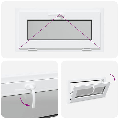 Finestra Seminterrato RISOR 80x40 cm Tilt 3 Vetri Bianco