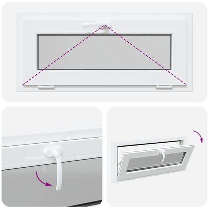 Finestra Seminterrato RISOR 90x40 cm Tilt 3 Vetri Bianco