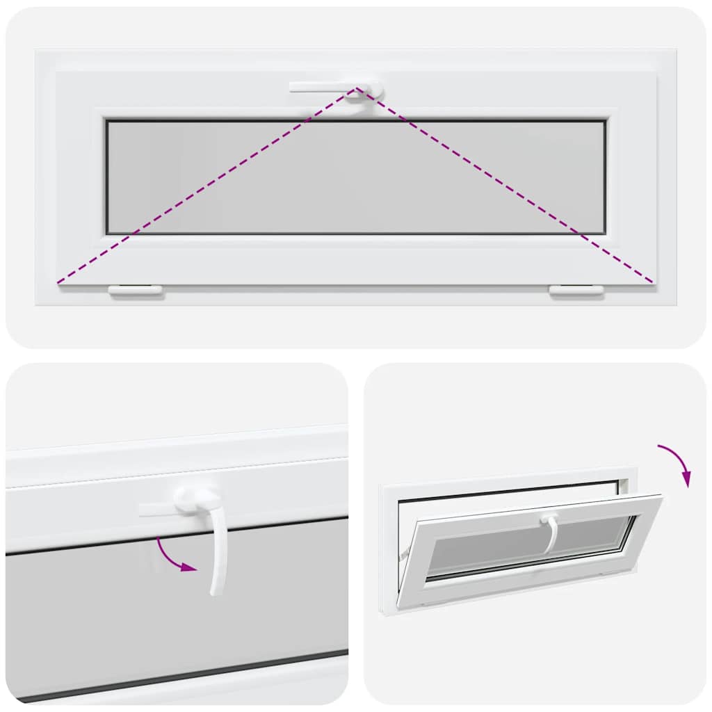 Finestra Seminterrato RISOR 100x40 cm Tilt 3 Vetri Bianco