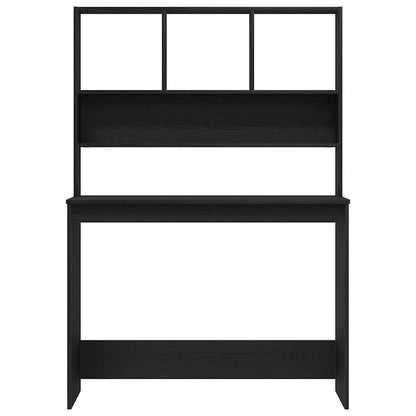 Scrivania con Mensole Rovere Nero 102x45x148 cm in Truciolato | homemem39